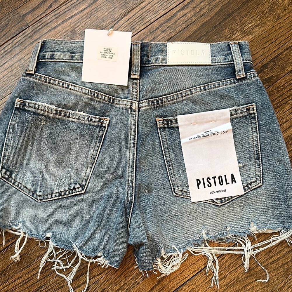 Pistola Distressed Denim Shorts